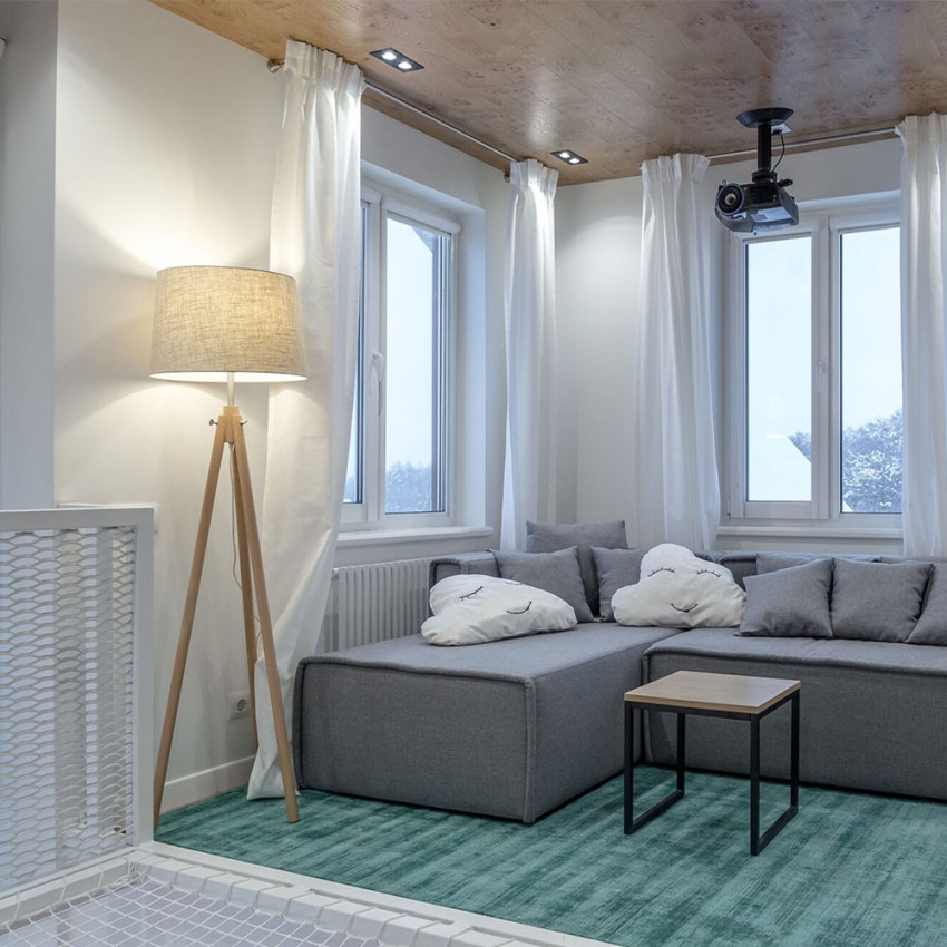 Vloerlamp houten driepoot Scandinavische stijl Calvin Maytoni Aanbieding