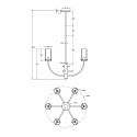 Moderne kroonluchter plafondlamp met 6 lampen cilinder Arco Maytoni Voorraad