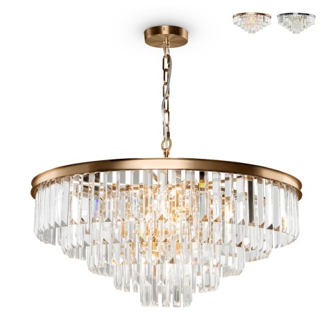 Klassieke hanglamp met transparante glazen kristallen Revero Maytoni Aanbieding