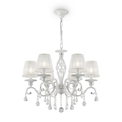 Klassieke witte kroonluchter plafondlamp met kristallen Grace Maytoni Aanbieding
