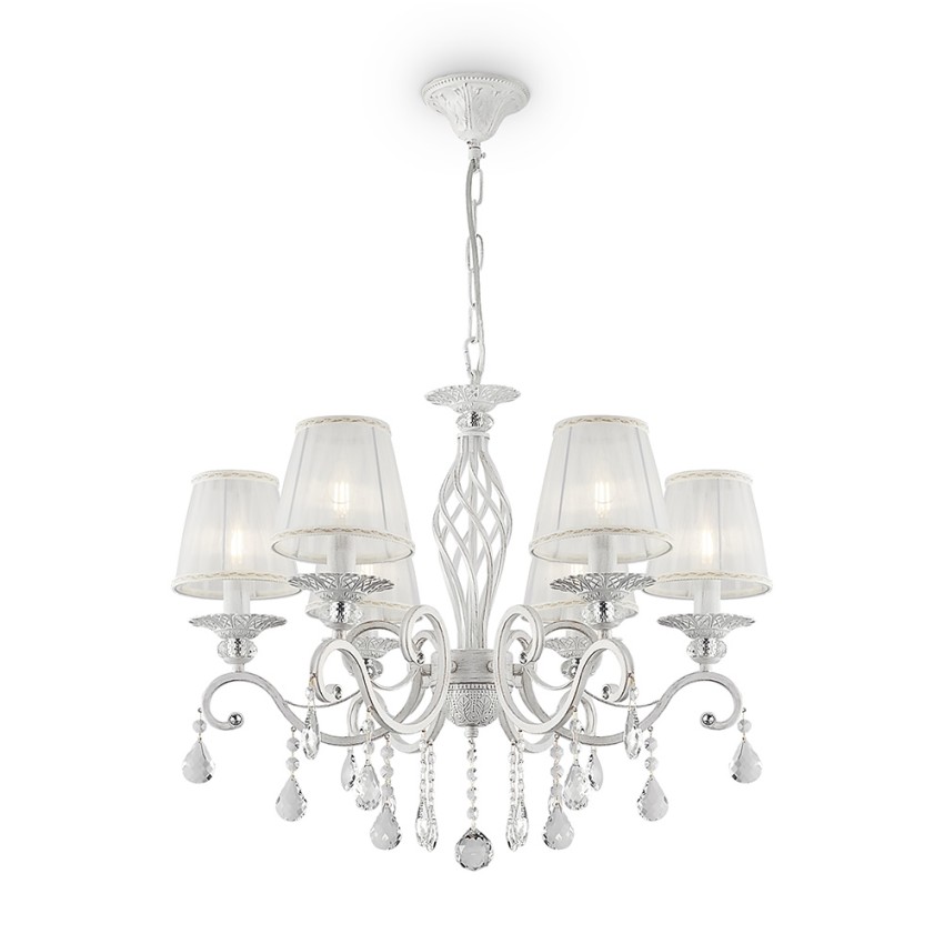 Klassieke witte kroonluchter plafondlamp met kristallen Grace Maytoni Aanbieding