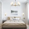 Moderne kroonluchter 5 lichtpunten stoffen lampenkap Zaragoza Maytoni Aanbieding