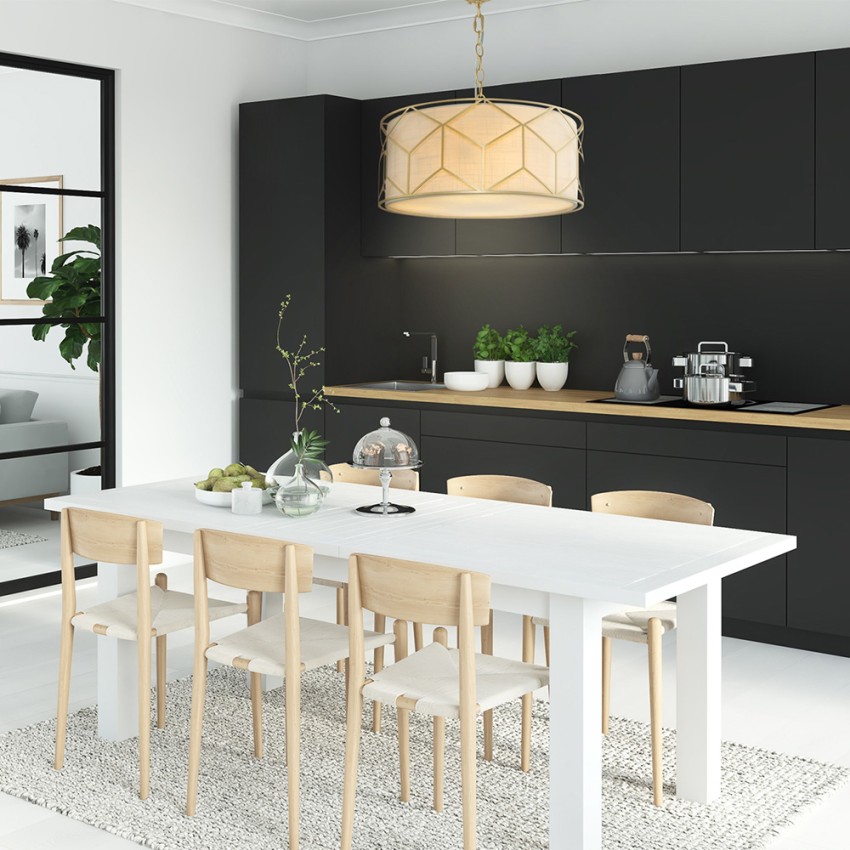 Ronde plafondlamp gouden design met stoffen kap Messina Maytoni Aanbieding Ronde plafondlamp gouden design met stoffen kap Messina Maytoni Aanbieding