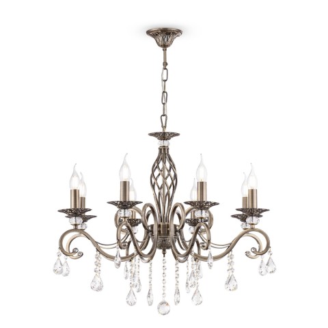 Grace Maytoni Klassieke Plafond Kroonluchter met 8 Lichten en Hangende Kristallen Aanbieding