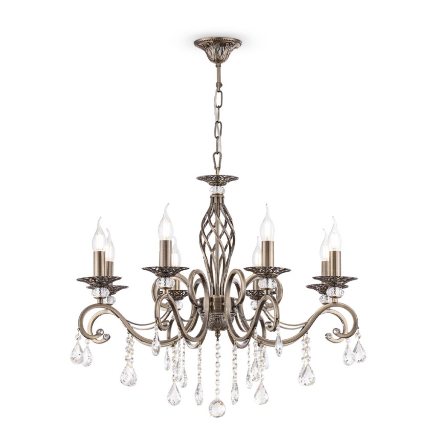 Grace Maytoni Klassieke Plafond Kroonluchter met 8 Lichten en Hangende Kristallen Aanbieding Grace Maytoni Klassieke Plafond Kroonluchter met 8 Lichten en Hangende Kristallen Aanbieding
