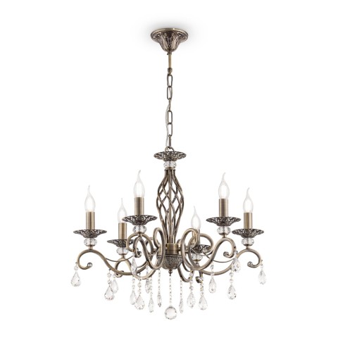 Klassieke kristallen kandelaar plafondlamp 6 lampen Grace Maytoni Aanbieding