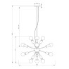 Zwarte hanglamp plafond met 12 fittingen Jackson Maytoni Catalogus