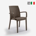 Set van 18 stapelbare polyrotan stoelen met armleuningen Indiana Bica Kortingen