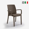 Set van 18 stapelbare polyrotan stoelen met armleuningen Indiana Bica Kortingen