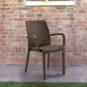 Set van 18 stapelbare polyrotan stoelen met armleuningen Indiana Bica Karakteristieken