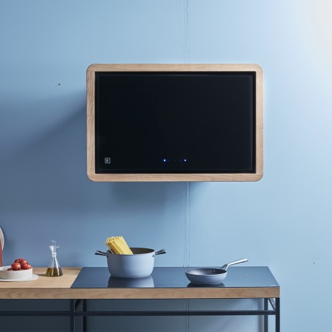 Wandafzuigkap met touchbediening houten frame Linea Fabita Aanbieding