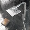 Moderne chroom douchekolom met 20x20 cm regendouche en handdouche Kube Verkoop