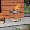 Tuinkomfoor met barbecue hout houder Ø 63cm roest staal Nagliai