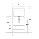 Wastafel 45x50cm met wasbord en kast voor bijkeuken Edilla Montegrappa Model