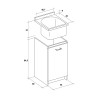 Mobiele wasruimte kast 1 deur 45x50cm wasbord Edilla Montegrappa Voorraad