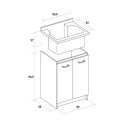 Wasrekmobiel met wasbak 60x50 cm, 2 deuren, Edilla Montegrappa Voorraad