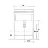Wasrekmobiel met wasbak 60x50 cm, 2 deuren, Edilla Montegrappa Model