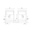 60x50cm 2-deurs wastafelmeubel Edilla Montegrappa Karakteristieken