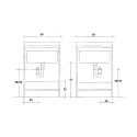 Wasrekmobiel met wasbak 60x50 cm, 2 deuren, Edilla Montegrappa Karakteristieken
