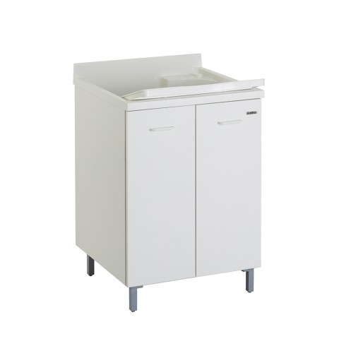 Spoelbak met wasbak 60x60cm opbergkast wasruimte 2 deuren Edilla Montegrappa Aanbieding