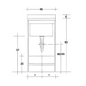 Wasmeubel met wasbak 45x50cm en houten plank Edilla Montegrappa Model