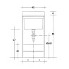 Wasmeubel met wasbak 45x50cm en houten plank Edilla Montegrappa Model