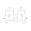 Wasmeubel met kast 2 deuren 60x50cm bak houten plank Edilla Montegrappa Karakteristieken
