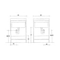Wastafel met meubel 2 deuren 60x50cm wastafel houten plank Edilla Montegrappa Karakteristieken