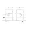 Wasmeubel met kast 2 deuren 60x50cm bak houten plank Edilla Montegrappa Karakteristieken