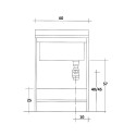 Mobiele wasbak voor bijkeuken met houten plank, 2 deuren, 60x60cm Edilla Montegrappa Model