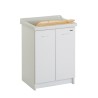 Wastafel 63x50cm keramische wasbak met 2 deuren en houten plank Acqua Edilla Aanbieding