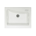 Wastafel 63x50cm keramische wasbak met 2 deuren en houten plank Acqua Edilla Catalogus