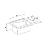 Wastafel 63x50cm keramische wasbak met 2 deuren en houten plank Acqua Edilla Model