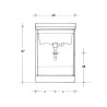 Wastafel 63x50cm keramische wasbak met 2 deuren en houten plank Acqua Edilla Keuze