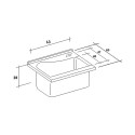 Mobiele Wasunit 63x60cm 2 Deuren Keramische Wastafel Acqua Edilla Model