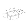 Mobiele Wasunit 63x60cm 2 Deuren Keramische Wastafel Acqua Edilla Model