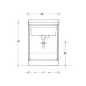 Mobiele Wasunit 63x60cm 2 Deuren Keramische Wastafel Acqua Edilla Keuze
