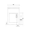 Wasbak voor buiten 60x60cm kast met plank 2 deuren Piuvella Montegrappa Voorraad