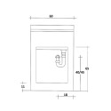 Wasbak voor buiten 60x60cm kast met plank 2 deuren Piuvella Montegrappa Model