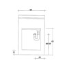 Wasbak voor buiten 60x60cm kast met plank 2 deuren Piuvella Montegrappa Model
