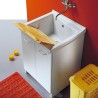Wastafel 63x50cm keramische wasbak met 2 deuren en houten plank Acqua Edilla Verkoop