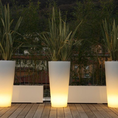 Solar lichtgevende pot h86 tuinverlichting buiten RGB LED Arkema Tondo
