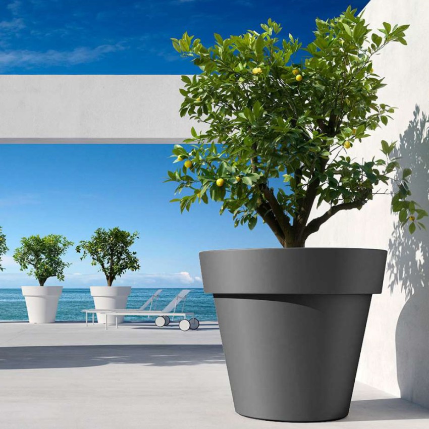 Paar Opnemen glans Cornaglia grote pot ø 80cm voor planten buiten bar tuin terras