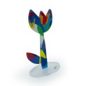 Pop Art Stijl Gekleurd Plexiglas Bloem Decoratief Beeldhouwwerk Tulp Voorraad