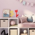 Kleurrijke bloem decor in pop art stijl voor woonkamerplank Margherita Korting