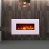 Wandhaard elektrisch wit 1500W met LED vlammen Monte Bianco Verkoop