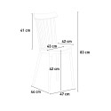 Set met zwarte eettafel 120x80 cm en 4 design stoelen Genk 