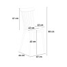 Set met zwarte eettafel 120x80 cm en 4 design stoelen Genk 