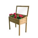 Verhoogde houten plantenbak 50x100cm voor tuin met zaden Basil Verkoop