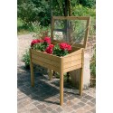 Verhoogde houten plantenbak 50x100cm voor tuin met zaden Basil Aanbod